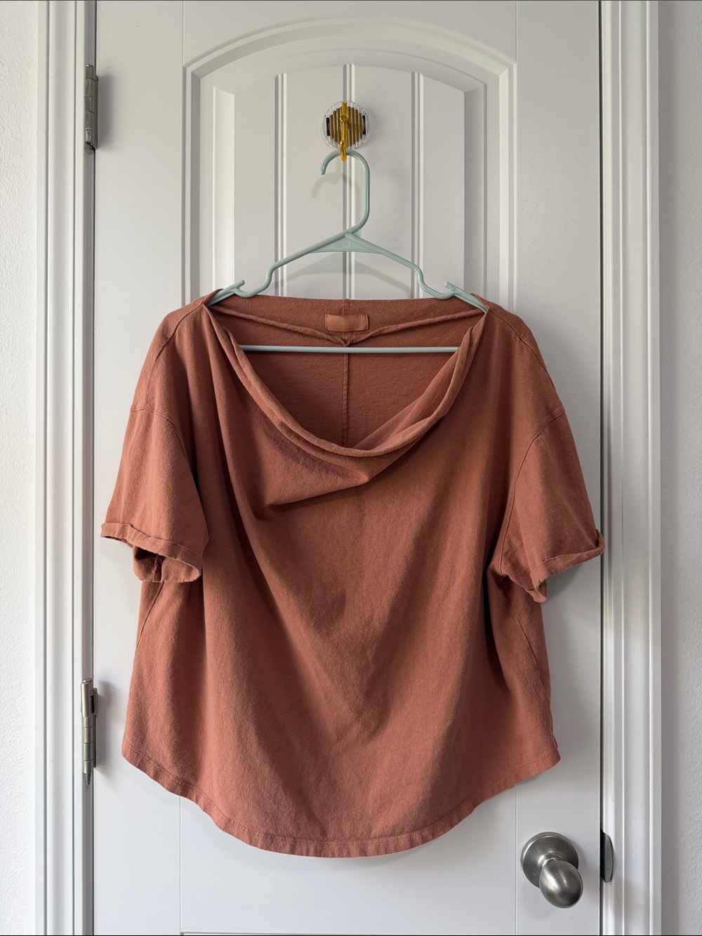 nuuds Relaxed Short-Sleeve Scoop Top - Clay